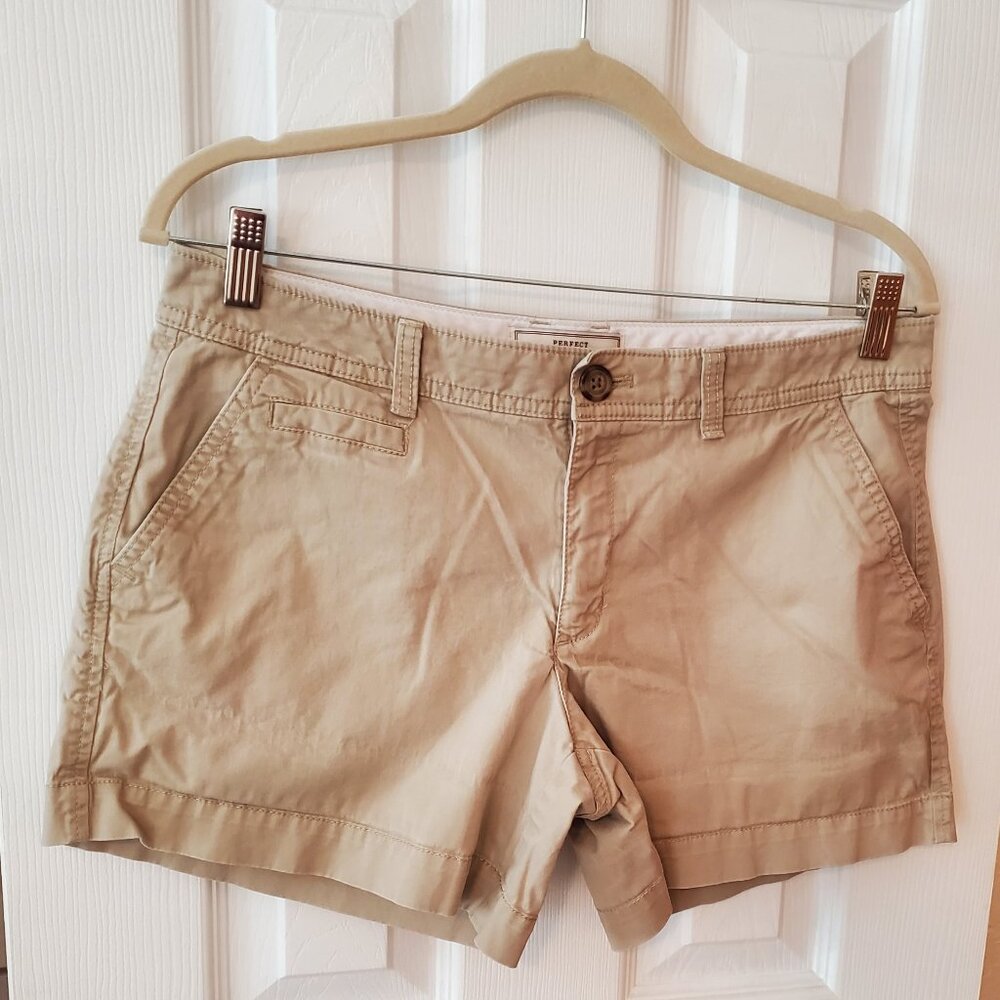 Old Navy Tan Perfect 5" shorts - Size 8